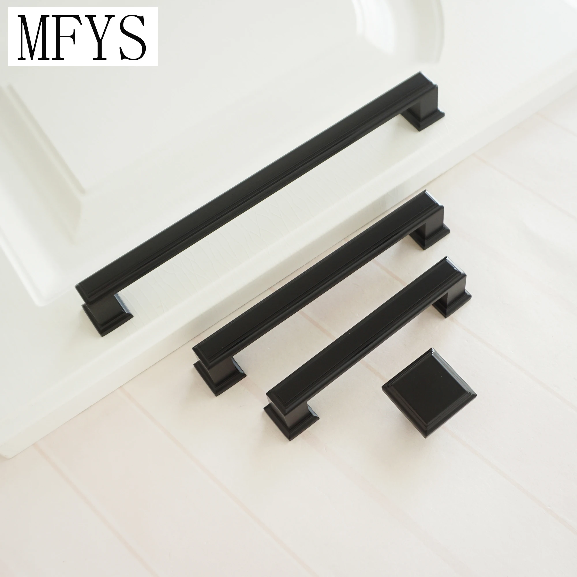 Черные ручки для шкафа и зеркальная мебель из сплава Черные ручки для шкафа и зеркальная мебель из сплава