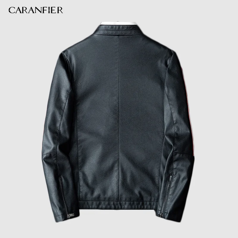 Бренд CARANFIER 2019 Осень-зима повседневная куртка из искусственной кожи на молнии