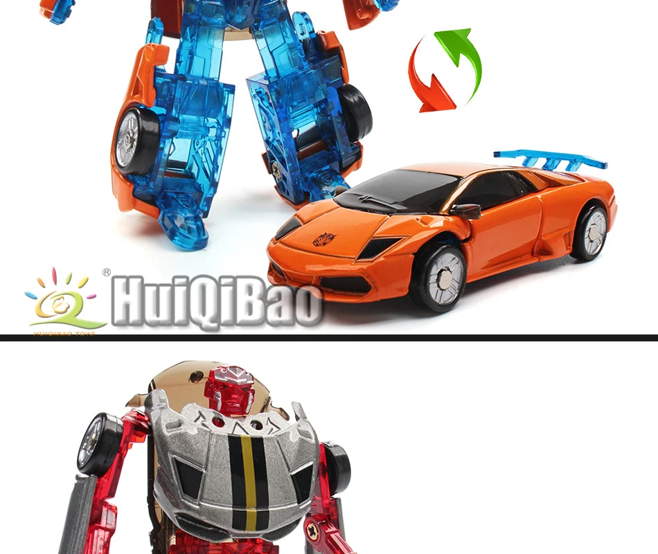 HUIQIBAO игрушки 8 см мини металлическая трансформация машина деформация робот сплав экшн игрушки Фигурки Развивающие игрушки для детей