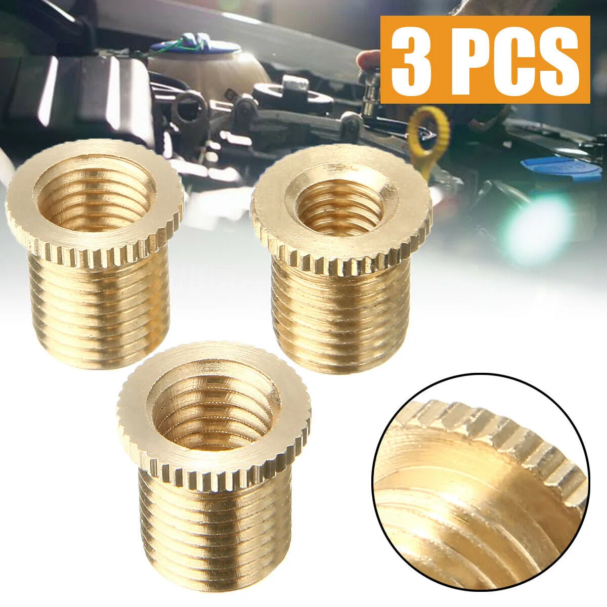 

Insert Shift Knob Thread Adapters Kit Knob M10x1.25&M10x1.5&M8x1.25 Nut Shift Thread Universal 3pcs Aluminum Alloy Gear