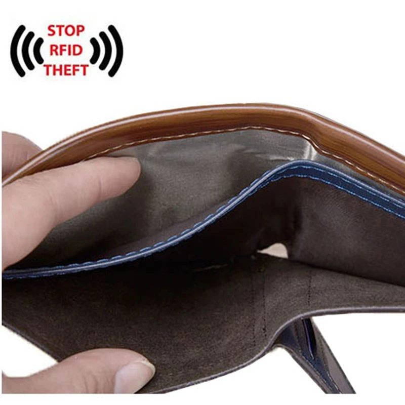 RFID Theft Protec мужские кошельки известный бренд кожаный мужской кошелек держатель