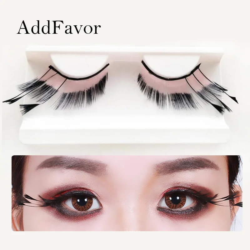 Addfavor 1 пара Длинные перьевые Накладные ресницы макияж для вечеринки по случаю