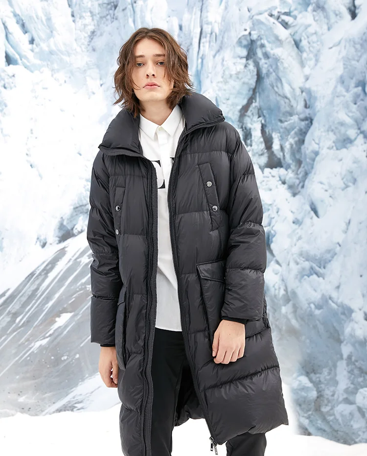 JackJones зимний мужской теплый длинный вертикальный воротник средней длины пальто пуховик | 218412553