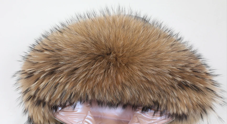 Maomaokong, зимняя куртка для женщин, пальто с натуральным мехом, парки, пуховик с подкладкой, пальто с воротником из натурального меха енота, теплая черная уличная одежда