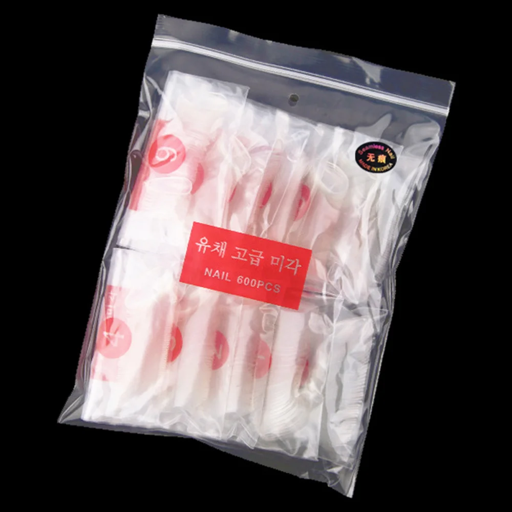 

600pcs Transparent Artificial Nail Tips Seamless Nail Patches Nail Decals Manicure Tools