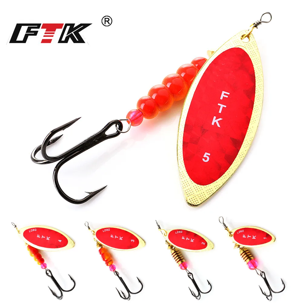 

FTK 1PC Spinner bait 4g/7g/12g/18g/30g Fishing lure Spinner bait With Beads With Mustad Treble Hooks For Lure Fishing