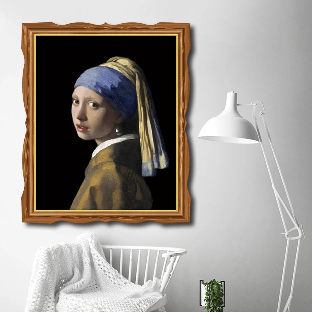 Девушка с жемчужным постером печатает художественный холст живопись