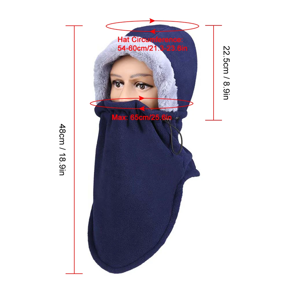 Зимняя теплая маска для лица мужчин и женщин Мужская Флисовая зимняя шапка с