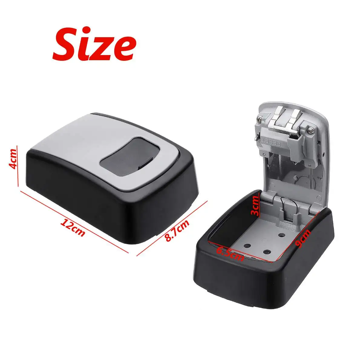 

4 Digit Combination Key Lock Box Wall-Mounted Aluminum Alloy Key Safe Box Waterproof Keys Storage Lock Boxes Indoor Outdoor