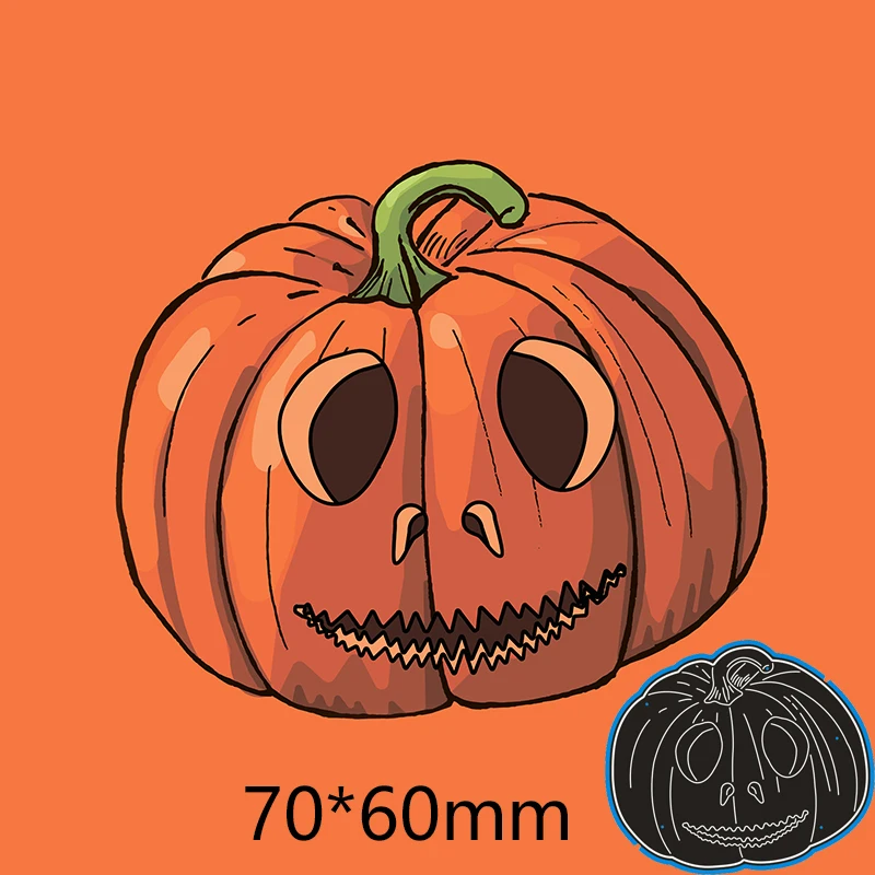 

Metal Cutting Dies Halloween pumpkin new for decoration card DIY Scrapbooking stencil Paper Album template Dies 70*60mm