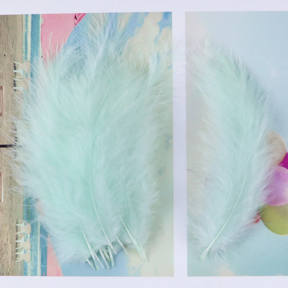 Оптовая продажа 100 шт./пакет Турция перьями пушистые мята окрашенная шлейфы