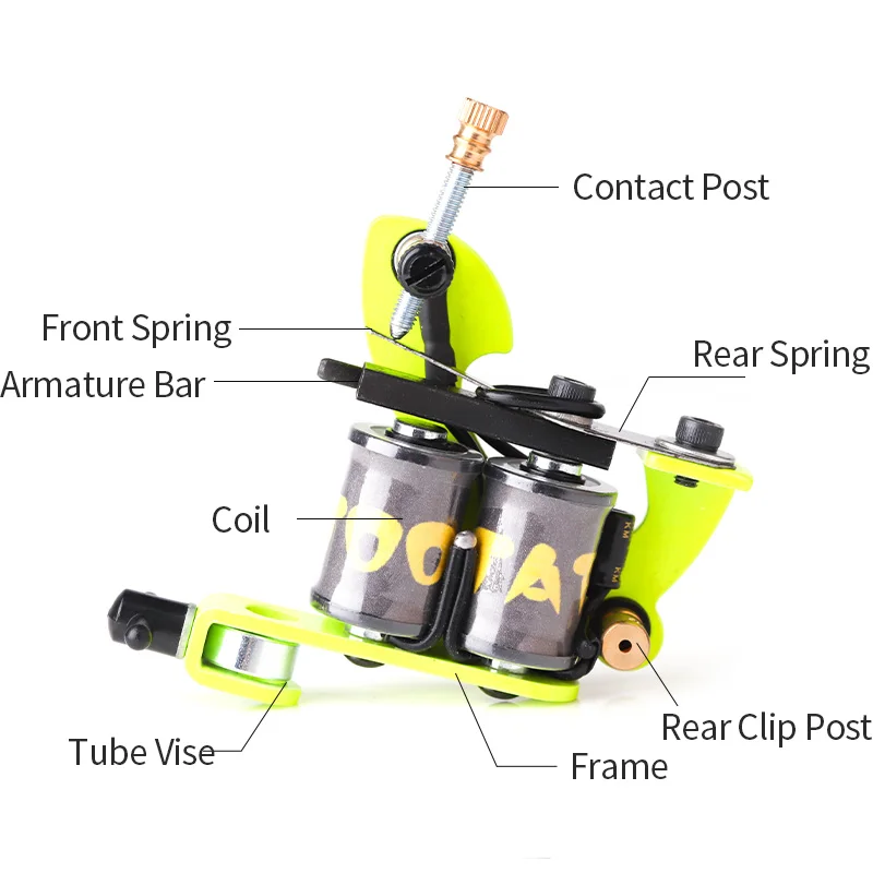 Совершенно новая машинка для татуировок с зеленым зерном высококачественная