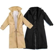 Collection 1/6 Scale Mens Fashion Jacket Coat Wire Trench Windbreaker Black Khaki Color for 12in Action Figure Toy