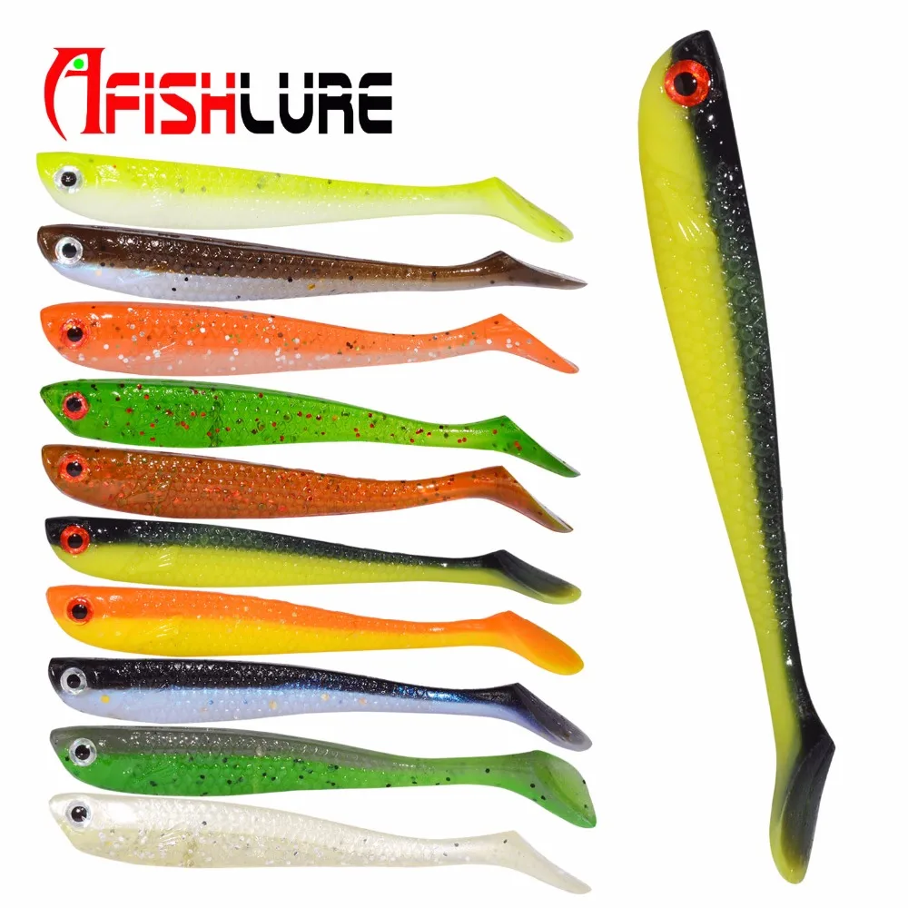 Afishlure Мягкая приманка для рыбы 75 мм 2 8 г рыбной ловли T Shad силиконовые плавающие
