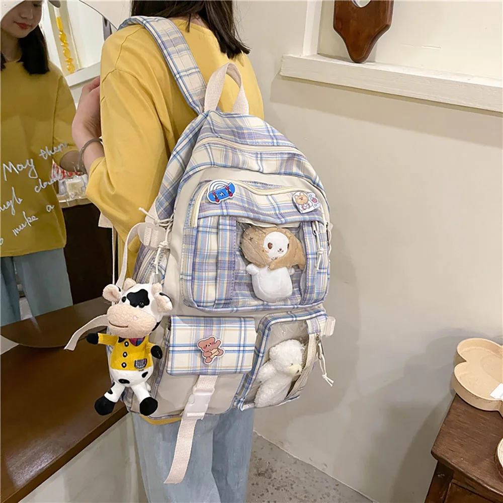 

Школьный рюкзак ABQP карамельных цветов для девочек, водонепроницаемый нейлоновый вместительный рюкзак для женщин, милый рюкзак для девочек