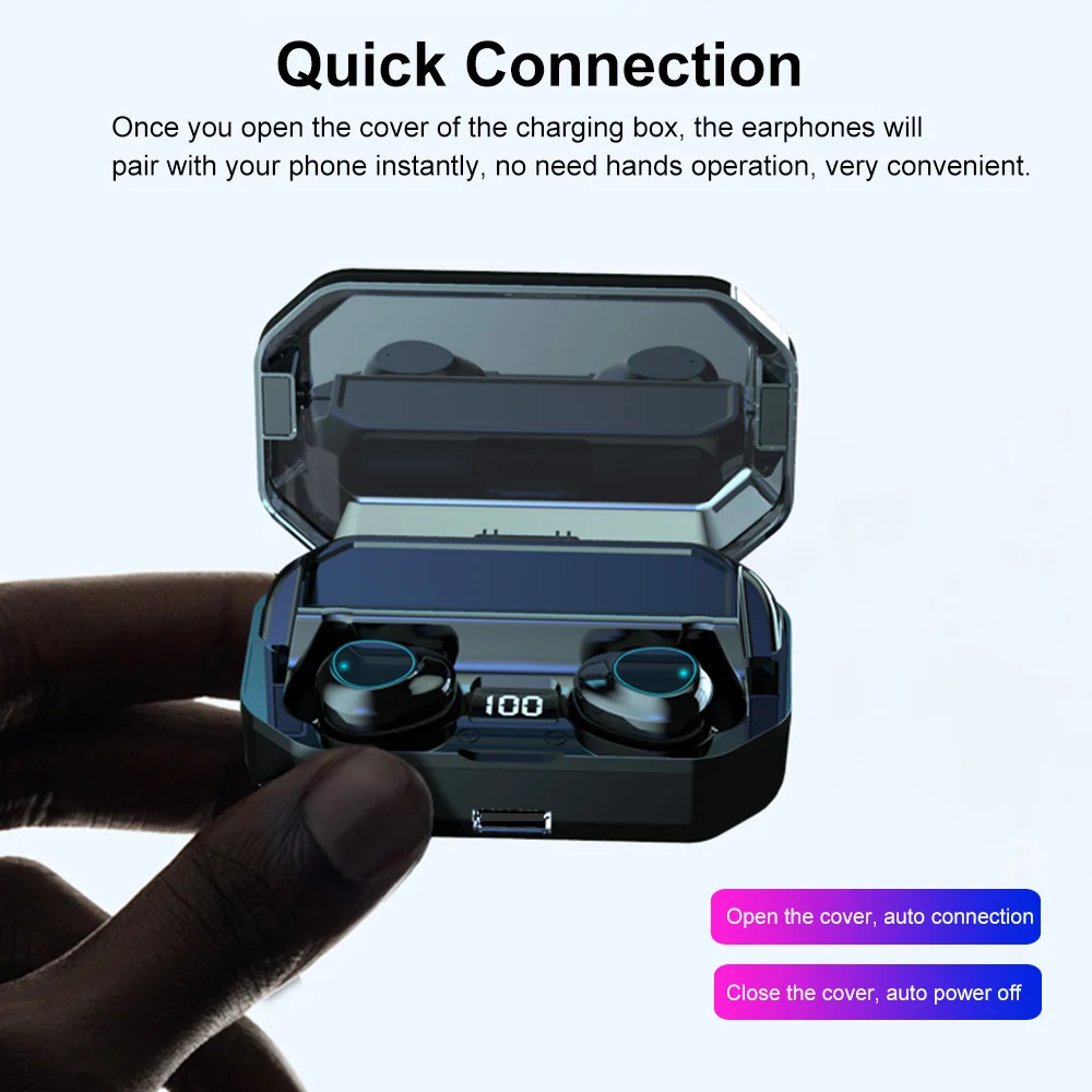 Bluetooth гарнитуры TWS беспроводные вакуумные стереонаушники Touch Mini черные наушники