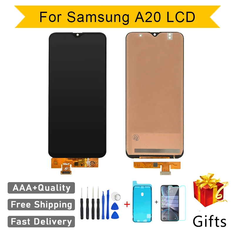 Идеальный ремонт AAA + Incell LCD для Samsung A20 A205 A205F экран дисплей замена сборка