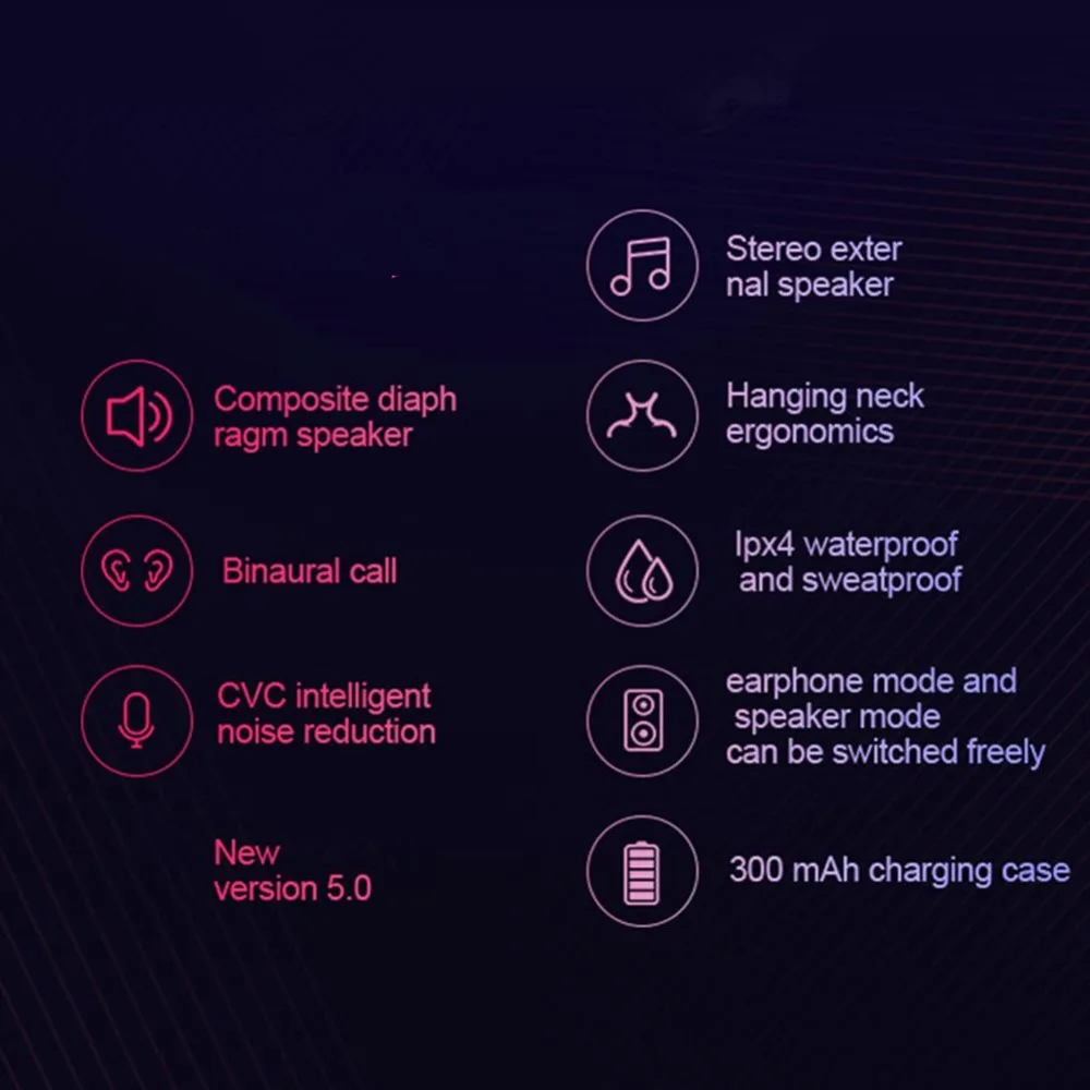TWS Bluetooth наушники беспроводные с портативной шеей радио XG10 HD стерео беспроводные наушники шумоподавление игра Спортивная гарнитура