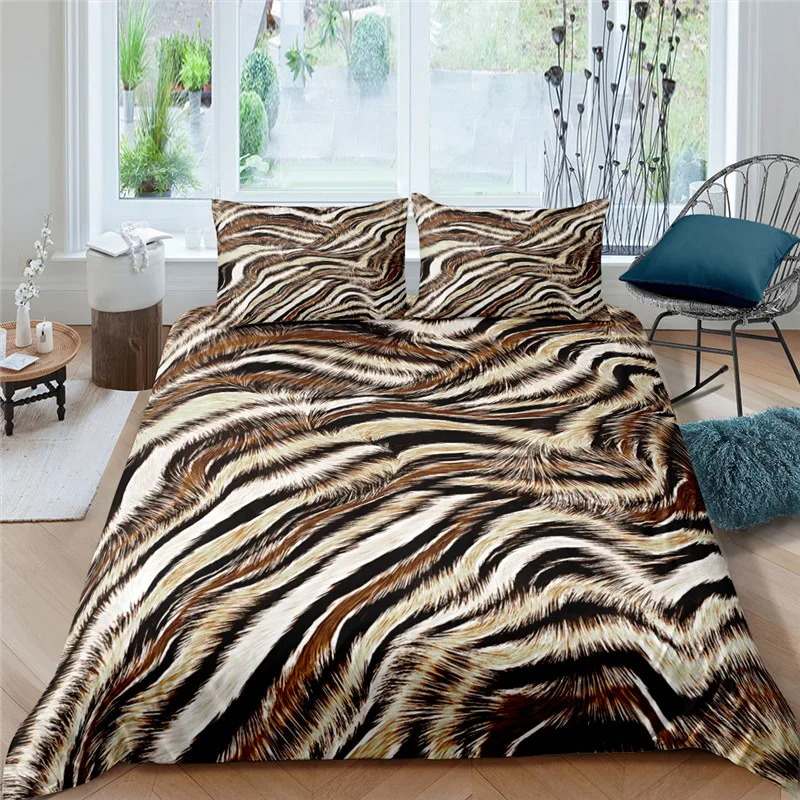 

Leopard Bedding Set Queen 3D Printed Duvet Cover Bedclothes 2/3pcs Home Textiles Fashion Style High Quality Quilt Cover