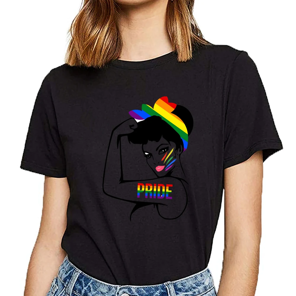 

Tops T Shirt Women pride proud power Vogue Vintage Short Female Tshirt