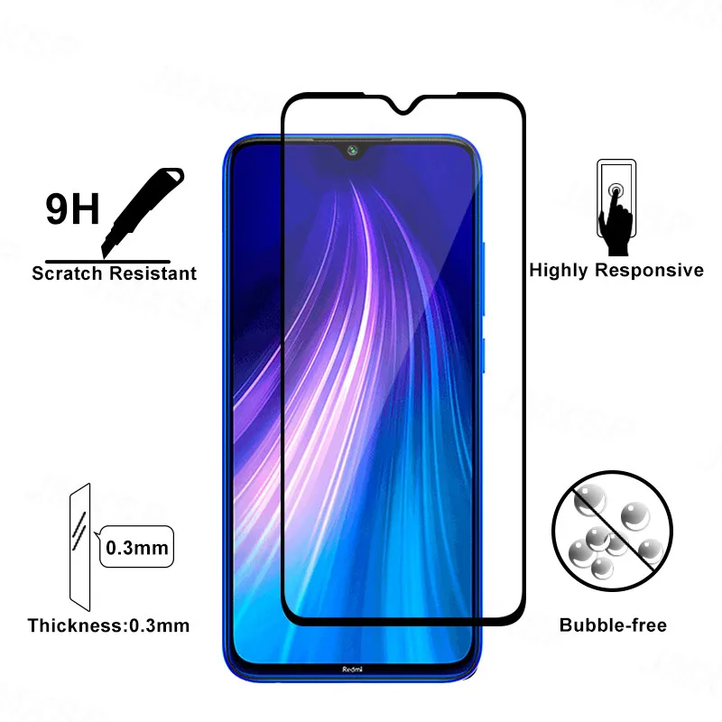 Protective Glass For Xiaomi Redmi 8 8A K40 Pro Plus Tempered Glass For Redmi Note 8 8T Pro Lens Glass Film Protector Full Cover