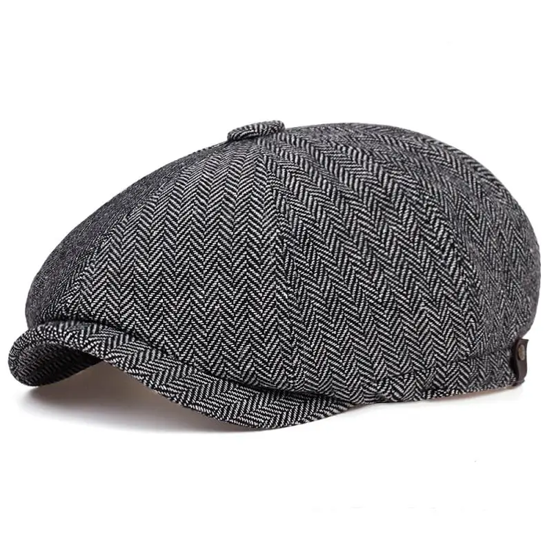 

Fashion Wool Newsboy Caps New Men Herringbone Flat Caps Women Coffee British Gatsby Cap Autumn Winter Woolen beret Hat casquette