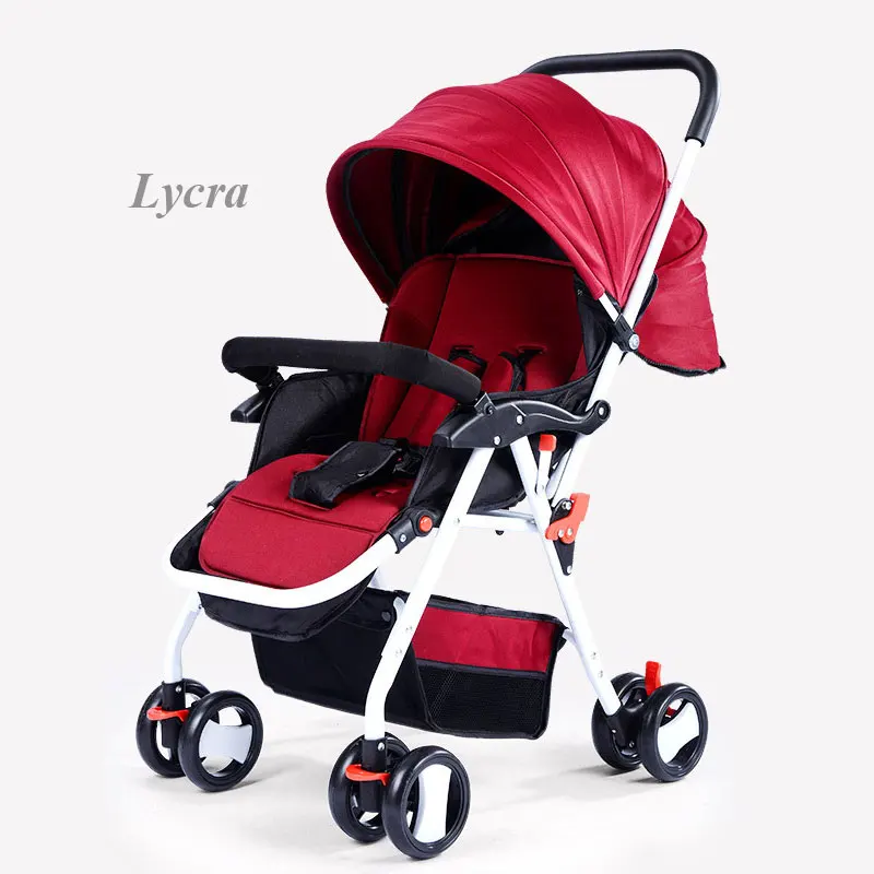 Детская коляска с четырьмя колесами может сидеть лежать на коляске портативный