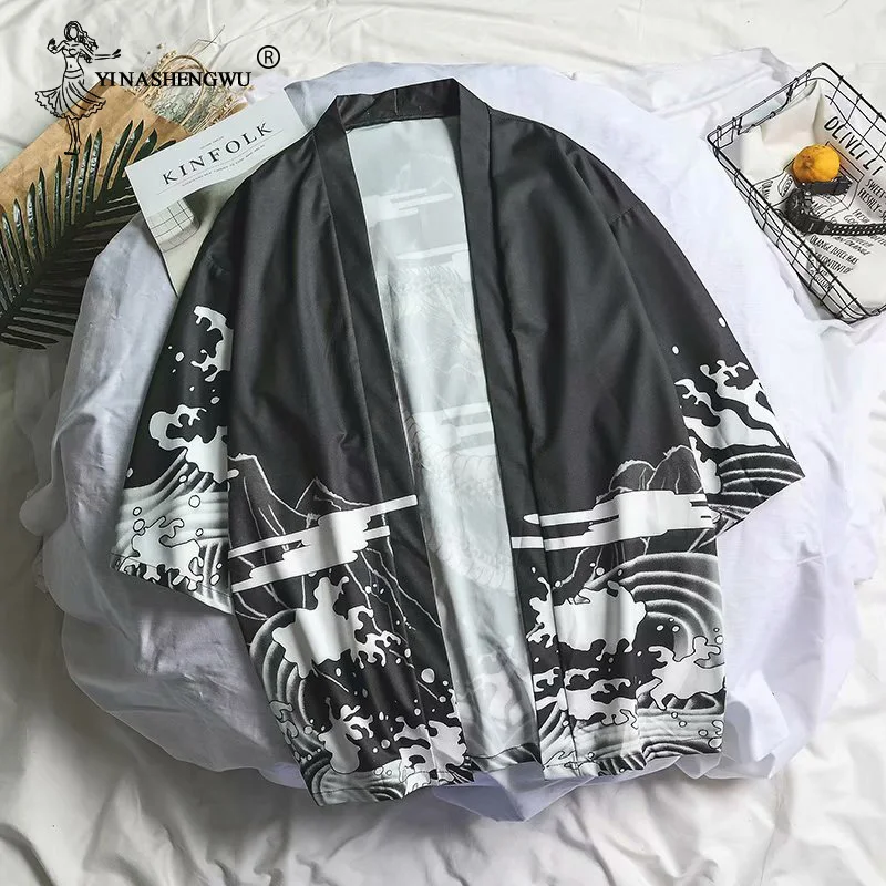 Женский костюм для косплея Yukata свободное шифоновое кимоно в стиле Харадзюку с