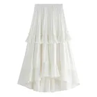 Женская Длинная летняя юбка, универсальная свободная трапециевидная юбка с высокой эластичной талией, лето 2022