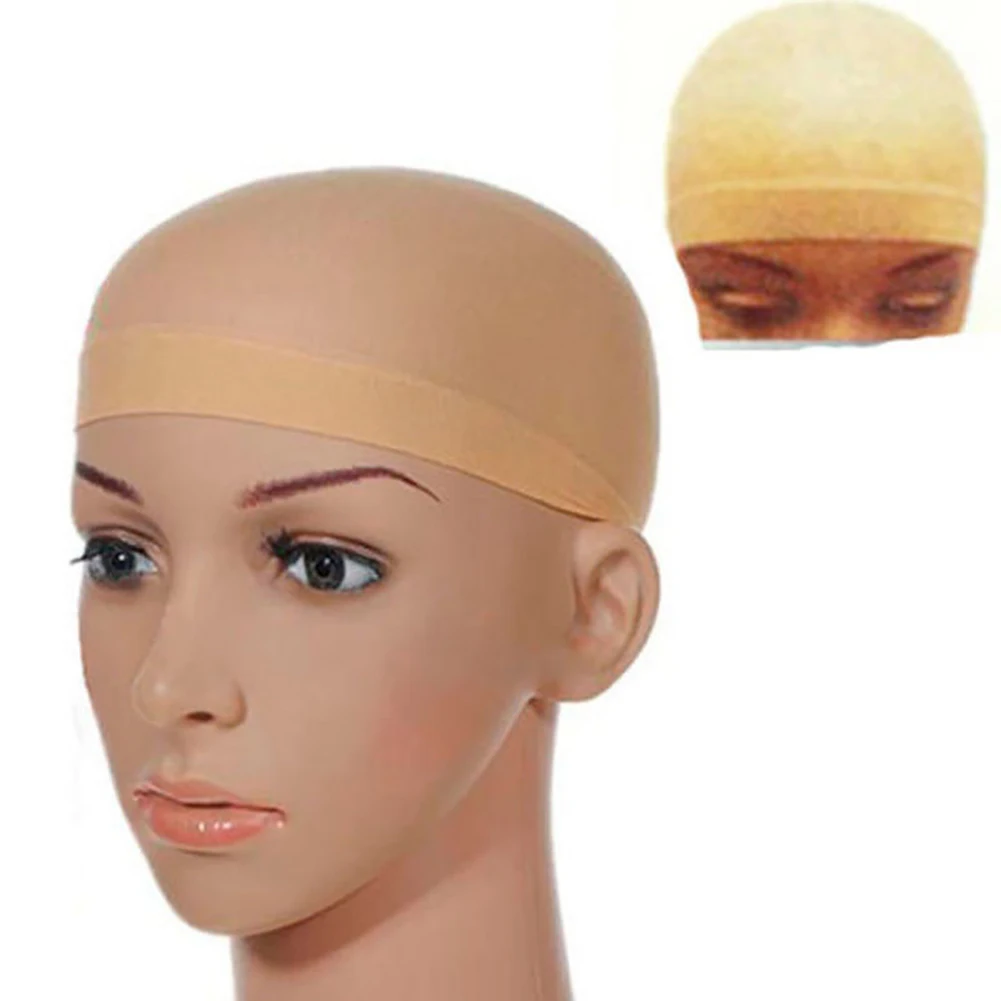 2pcs Unisex Elastic Wig Caps Glueless Hair Mesh Net Liner Stretch Nylon Snood Hairnets Invisible Soft Lines |