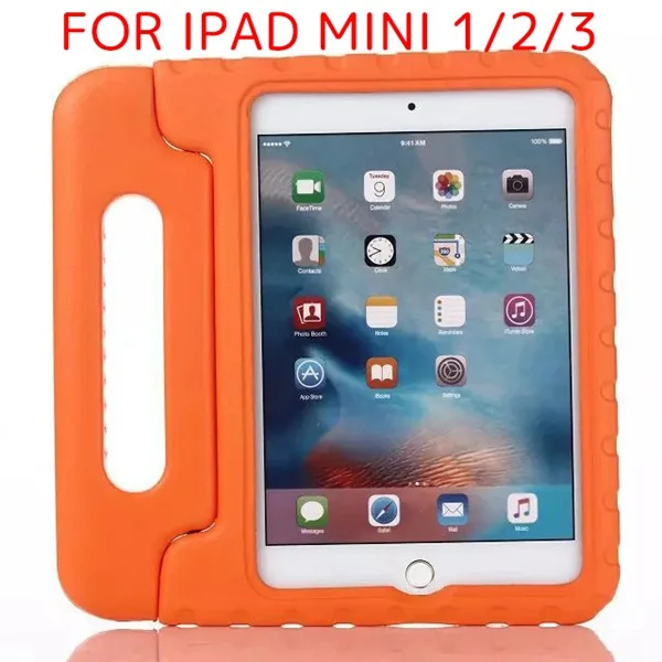Mini 123 Orange EVA Fundas для IPad Mini 4 чехол для детей роскошный EVA пены Стенд противоударный чехол для Apple IPad Mini 5 1 2 3 retina с ручкой - Цвет: Mini 123 Orange EVA