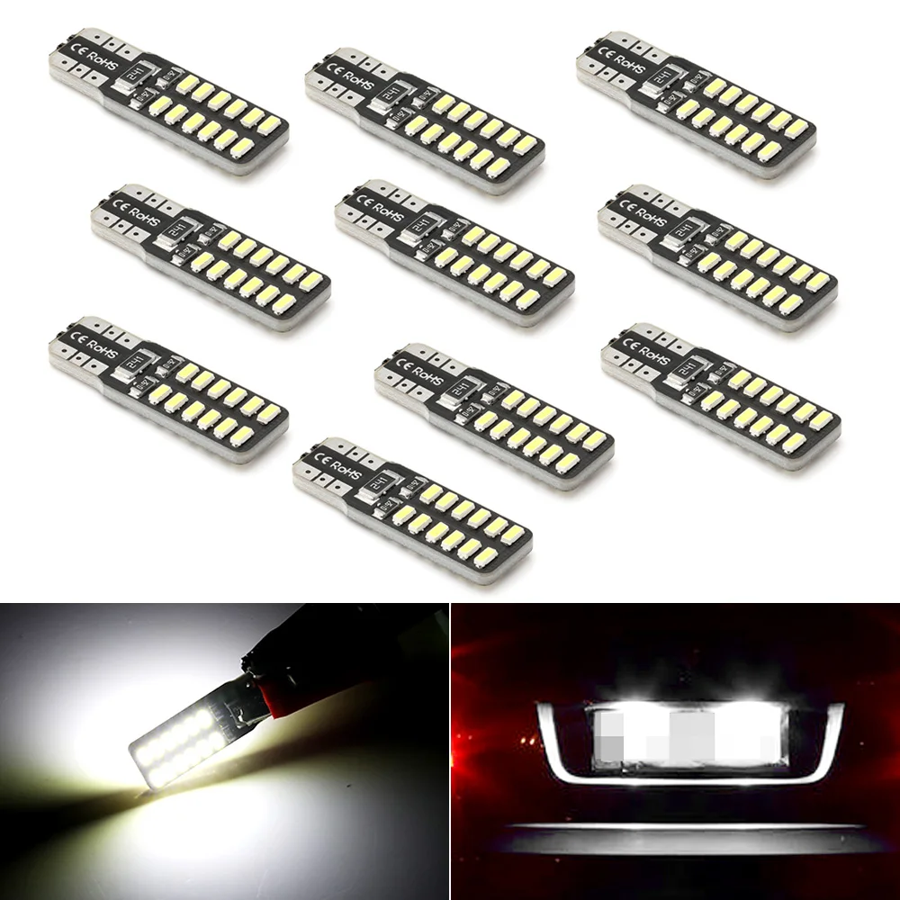

10х автомобильная светодиодная лампа CANBUS T10 4014 24smd 24 светодиодных лампы сигнальная лампа купольная лампа для чтения номерного знака светильн...