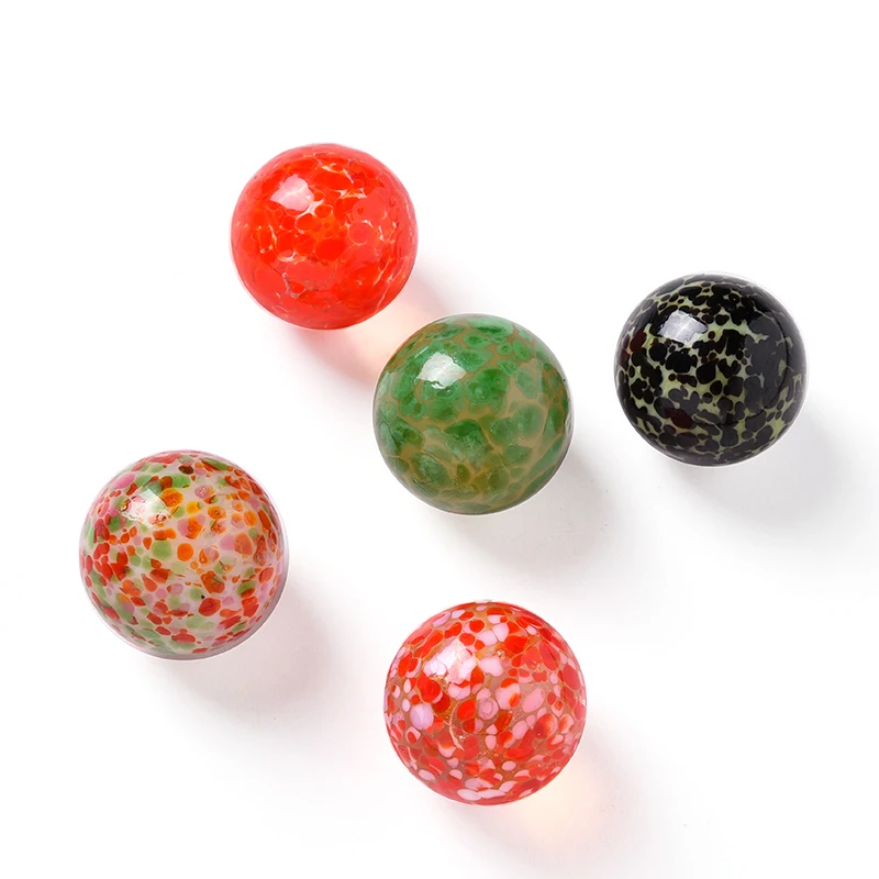 

5PCS/Set 16MM Glass Ball Cream Console Game Pinball Small Marbles Pat Toys Parent- Child Beads Bouncing Ball