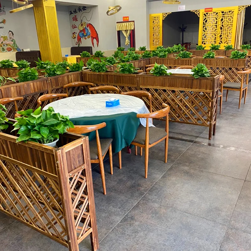 

Antiseptic Wood Fence Outdoor Courtyard Planter Partition Fence Outdoor Grid Fence Partition Flower Stand
