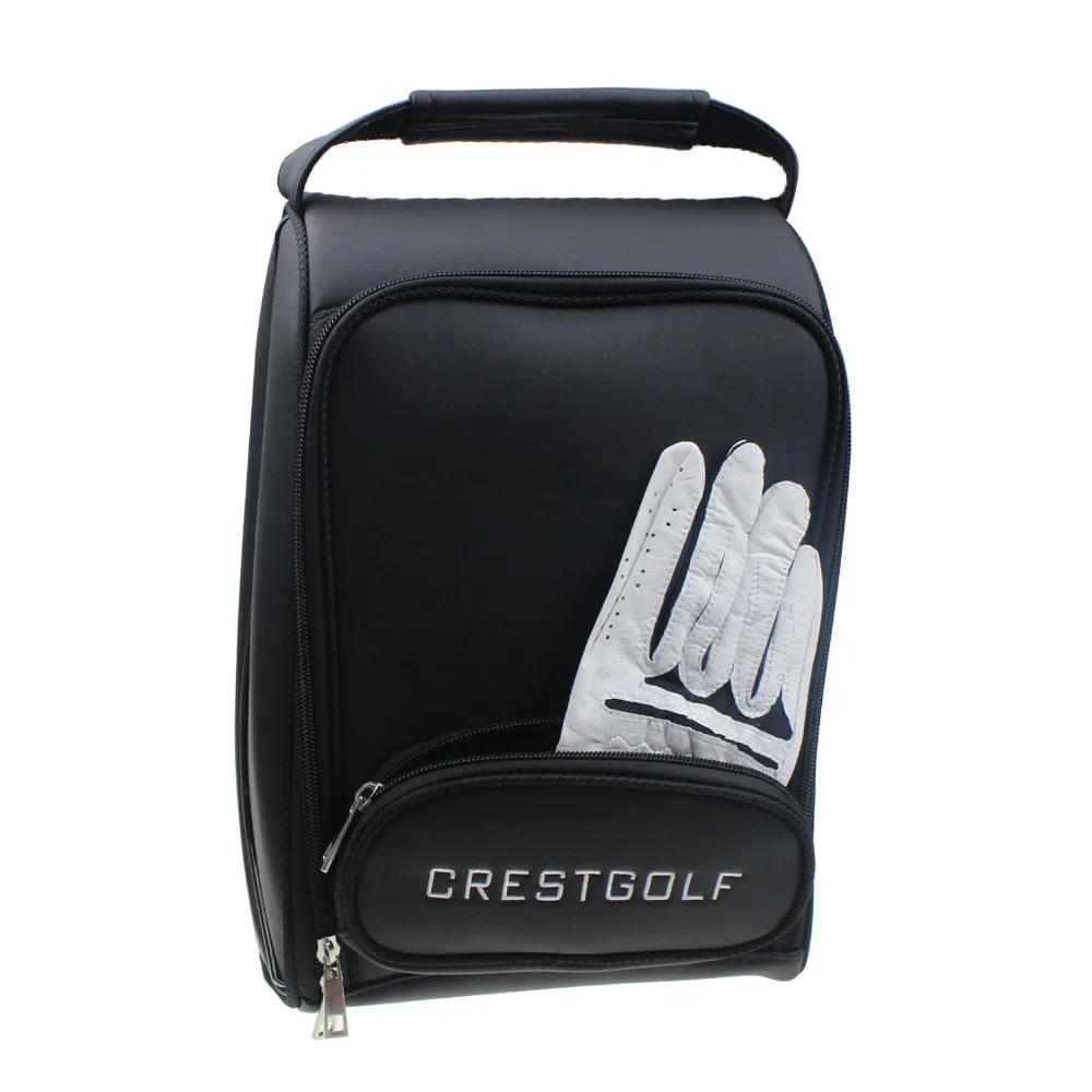 Фото CRESTGOLF Women And Men's Golf Shoes Bag PU Leather Waterproof Portable Golf Sports Shoes Bag №5