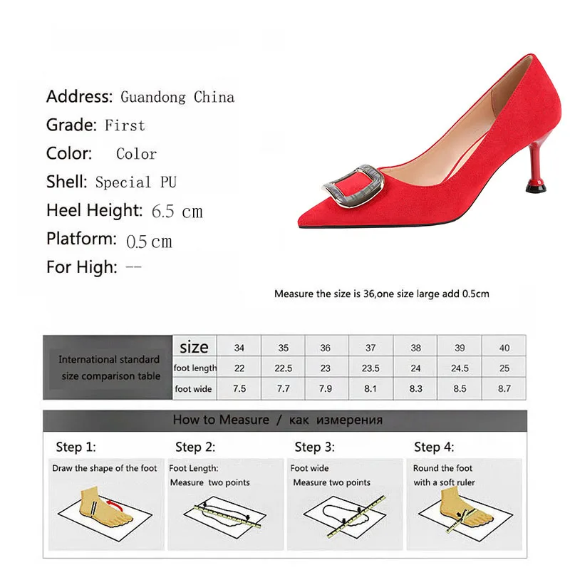 

Meriahzheng Fashion Pointed Toe Shallow Mouth High Heels Square Buckle Women's Shoes Sexy Slim Women's Shoes LSJ-9333-015