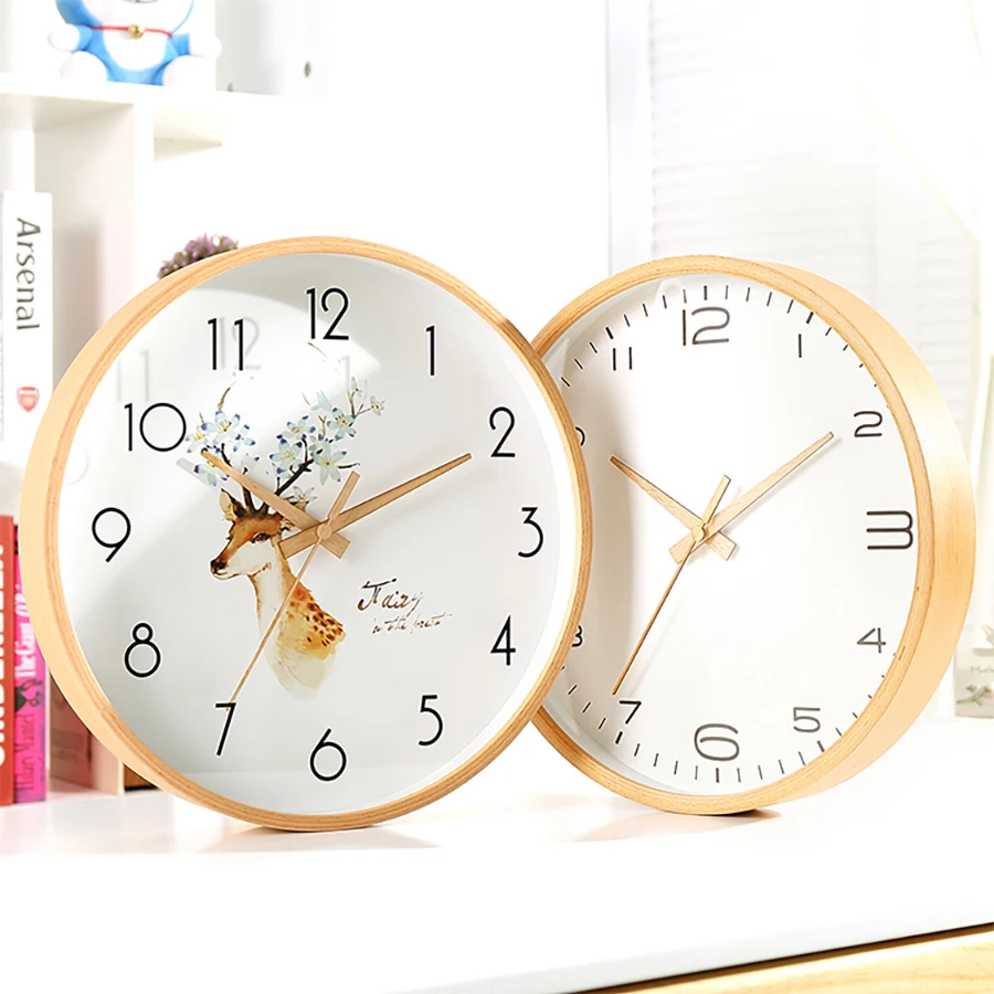 Деревянные винтажные Diy настенные часы для домашнего декора европейские