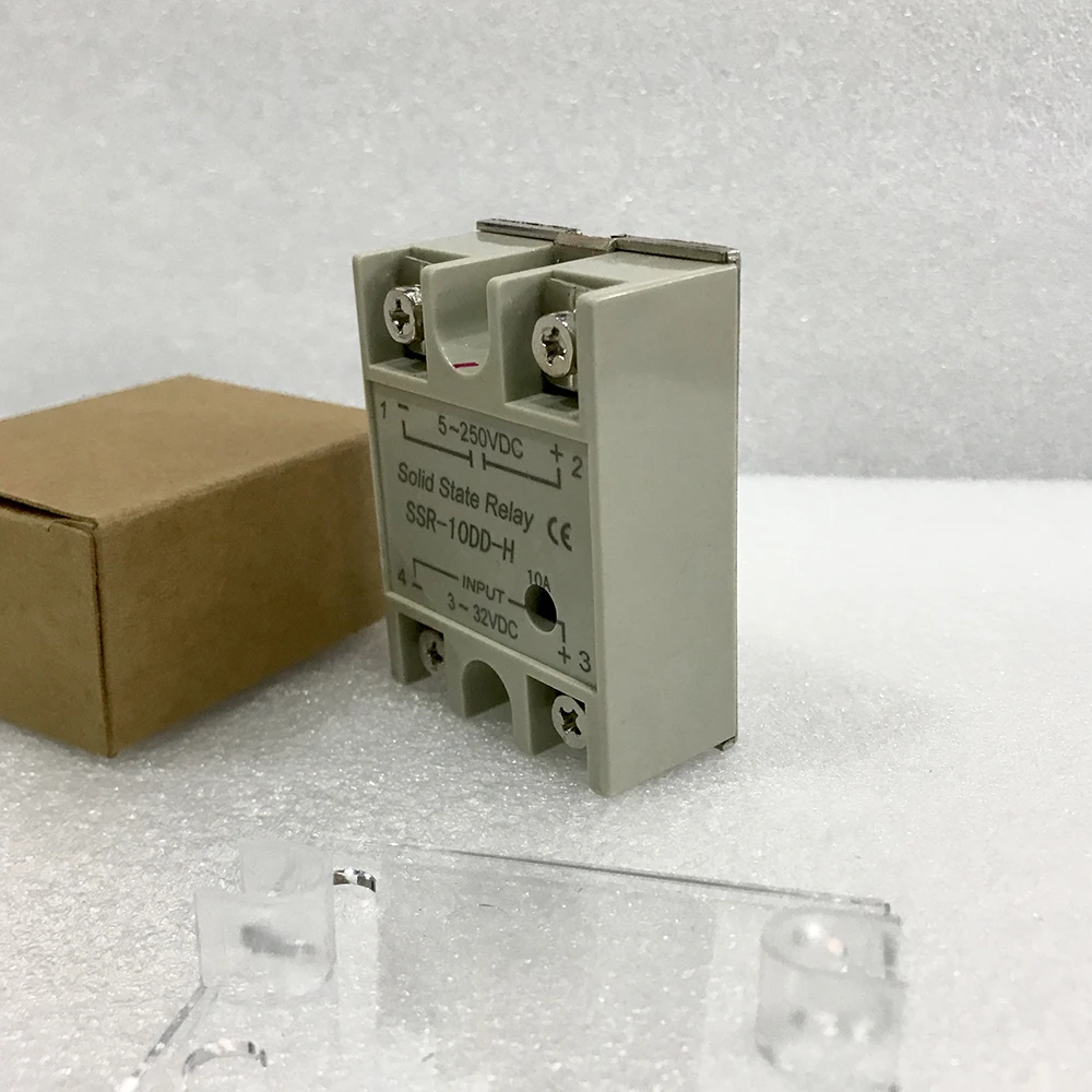 Управление DC SSR 10DD 25DD 40DD 60DD 10A 25A 40A 60A на самом деле 3-32 В DC до 5-250VDC Однофазное твердотельное реле