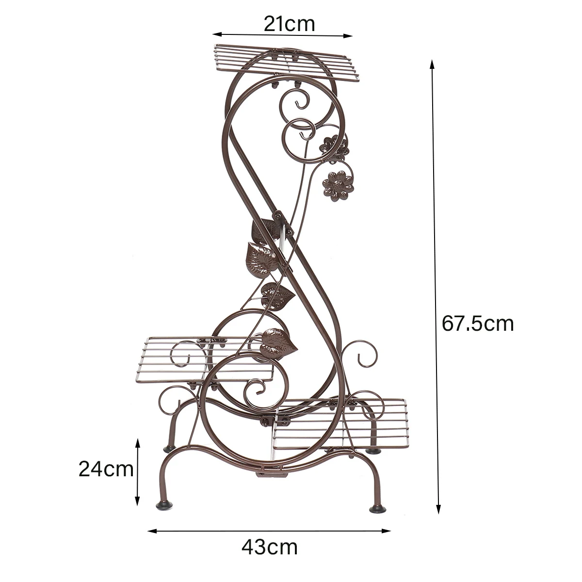 

3 Tiers European Flower Plant Holder Stand Rack Iron Planter Stand Display Living Room Balcony Garden Bonsai Display Wall Decor