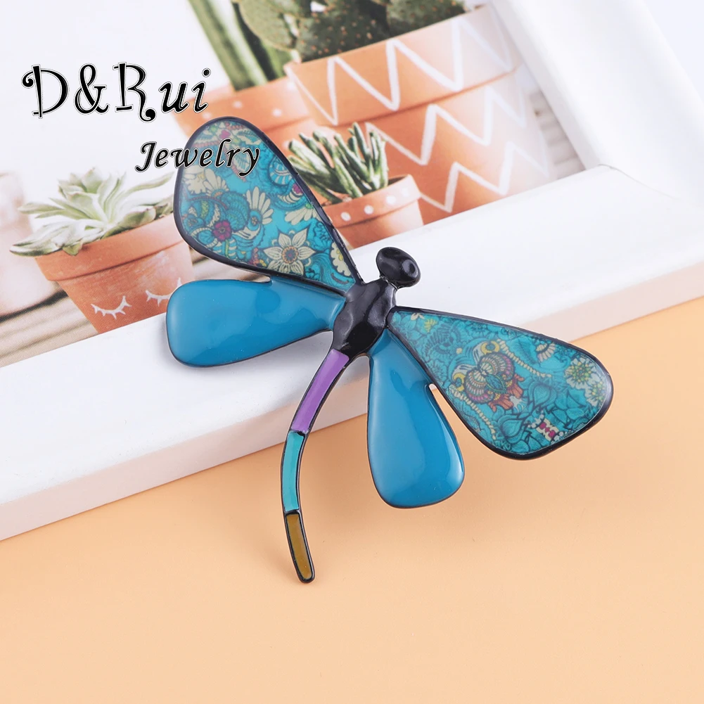 Эмалированная брошь в виде стрекозы булавки для одежды аксессуары модное