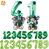new 3240 inch green digital foil balloons jungle party animal balloon kids birthday safari party forest party decoration