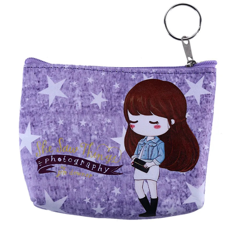 

Useful Hot New 2020 Cartoon Print Wallt Purse Key Bag Kids Lovely Girl Fresh Leather Coin Bag Fresh PU Leather Cosmetic Bag