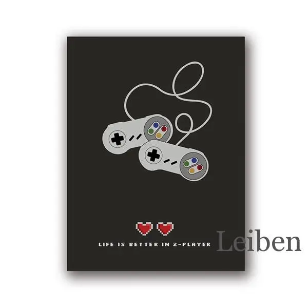 

Nordic Cartoon Game Console Poster Couple Game Player Canvas Painting Modern Minimalist Art Mural Home Decoration for Game Room