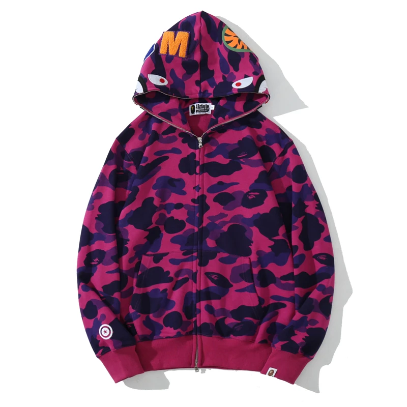 

BAPE Camouflage Pattern Basic Terry Sweater Pink Purple Red Green Yellow Blue Gray S-3XL