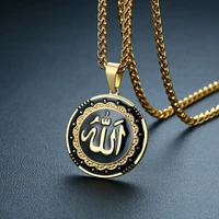 zorcvens new goldsilver color stainless steel arabic islamic god allah pendant necklace muslim women charm jewelry