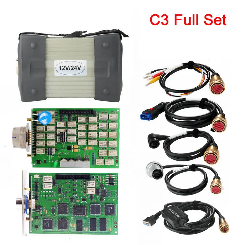 C3 FULL SET Реле NEC MB Star C3 Star C4 Star C5 MB Диагностический мультиплексор Тестер MB Star C3 с программным обеспечением HDD,07 для автомобиля/грузовика - Цвет: C3 FULL SET