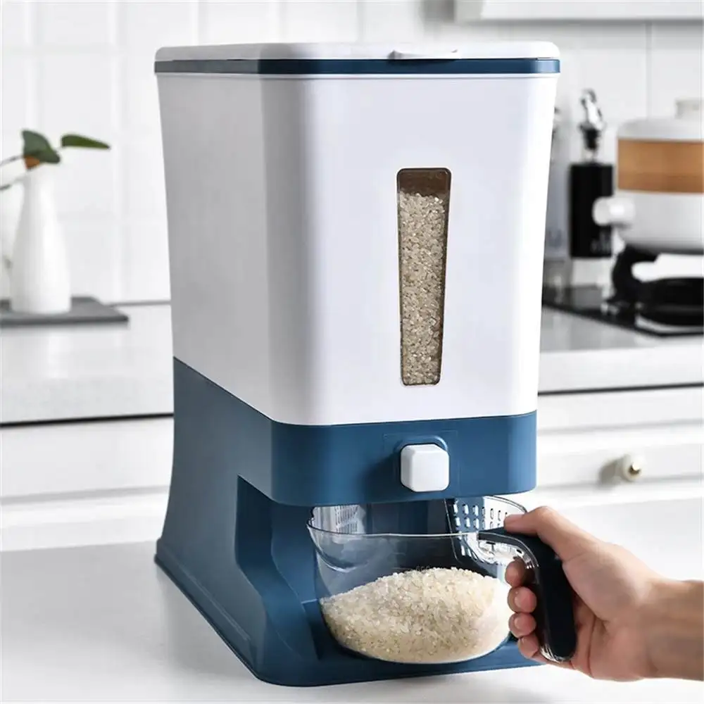 

12KG Kitchen Rice Box Storage Box Automatic Cereal Dispenser Boxs Moisture-proof Sealed Cereal Food Box Grain Bin Rice Container