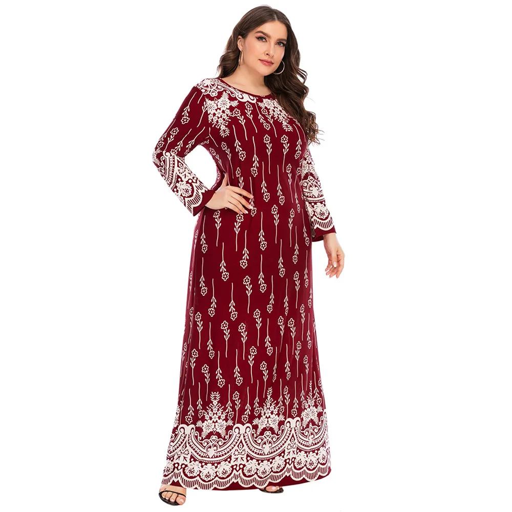 Women’s Long Sleeved Abaya Arabic Collection Clothing & Apparel Women's Fashion cb5feb1b7314637725a2e7: Black|Red