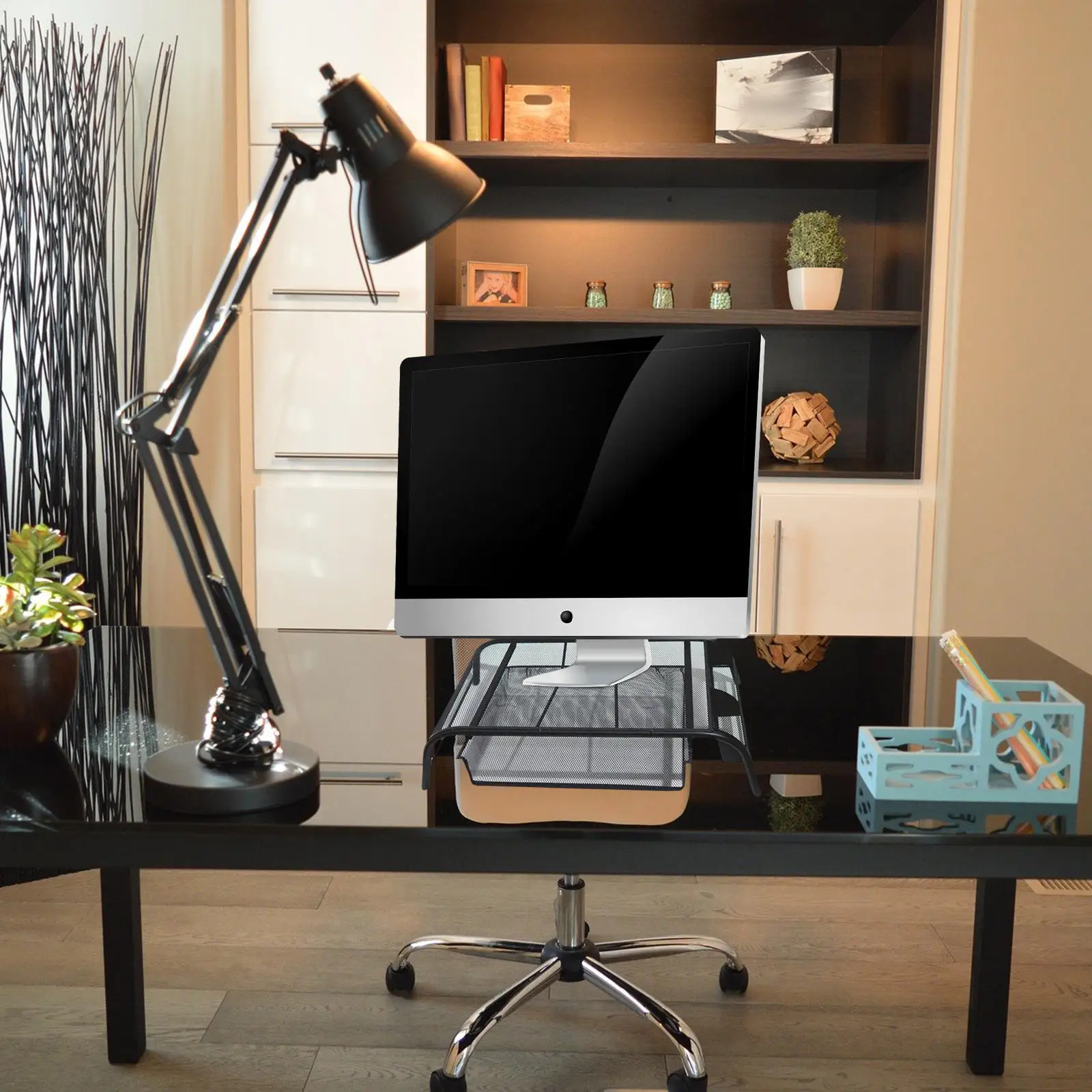 Подставка для монитора с ящиком легкая стильная металлическая сетка Настольный