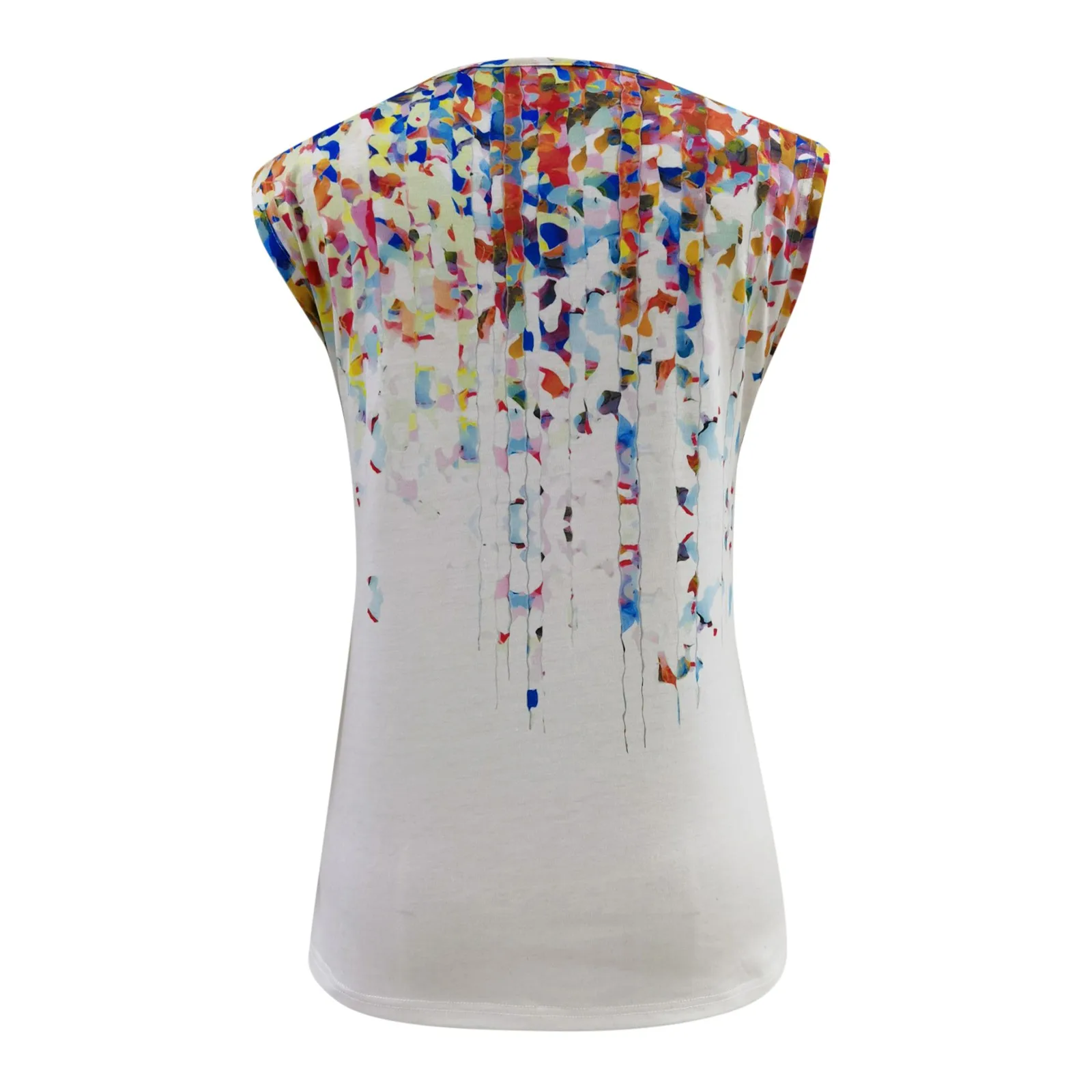 Женская винтажная блузка без рукавов Повседневная Свободная Футболка с V